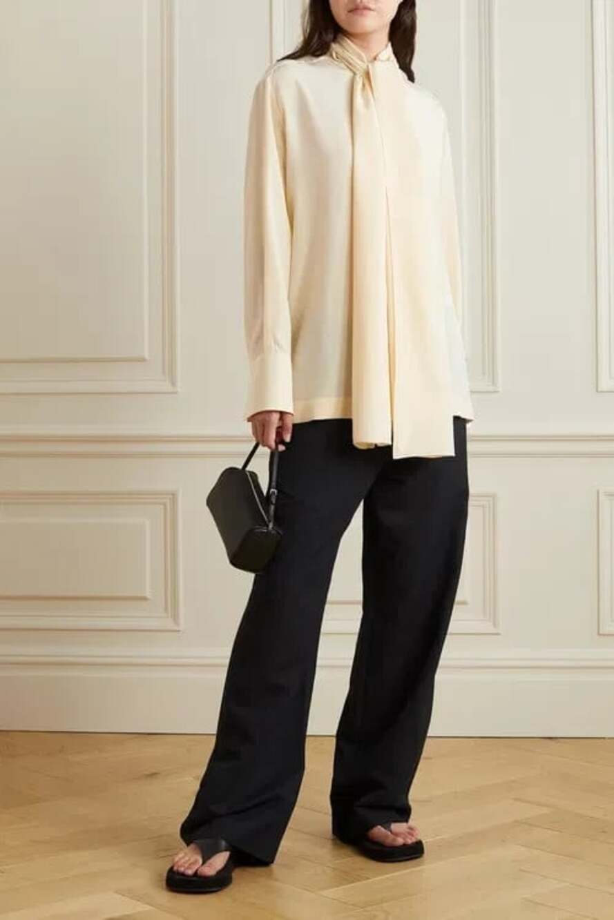 The Row Peony Top US XS Womens Yellow Silk Quiet Luxury NWT $1450